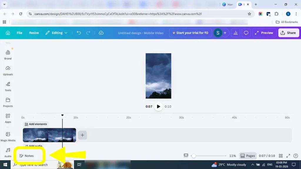 Searching scrapbook paper texture in Canva Elements for notes aesthetic