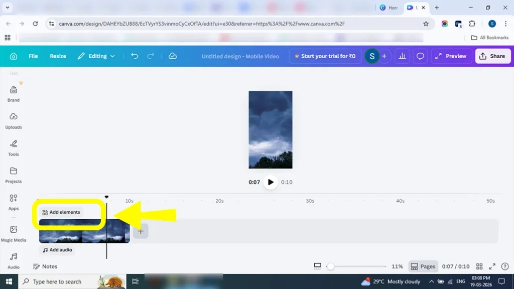 Searching scrapbook paper texture in Canva Elements for notes aesthetic