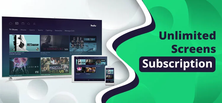 Hulu Live TV unlimited screens setup showing multiple devices streaming simultaneously at home