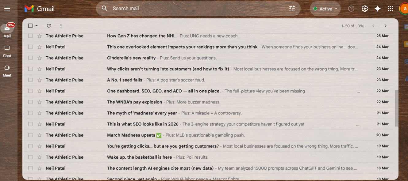 Open Gmail in web browser login inbox screen