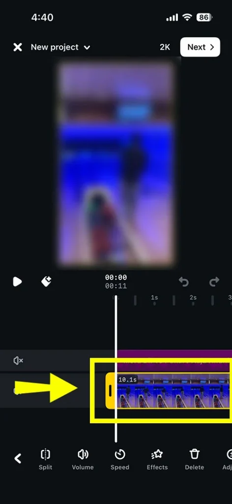 Choosing a video clip under 10 seconds in Instagram Edits to fix AI Restyle not working issues.